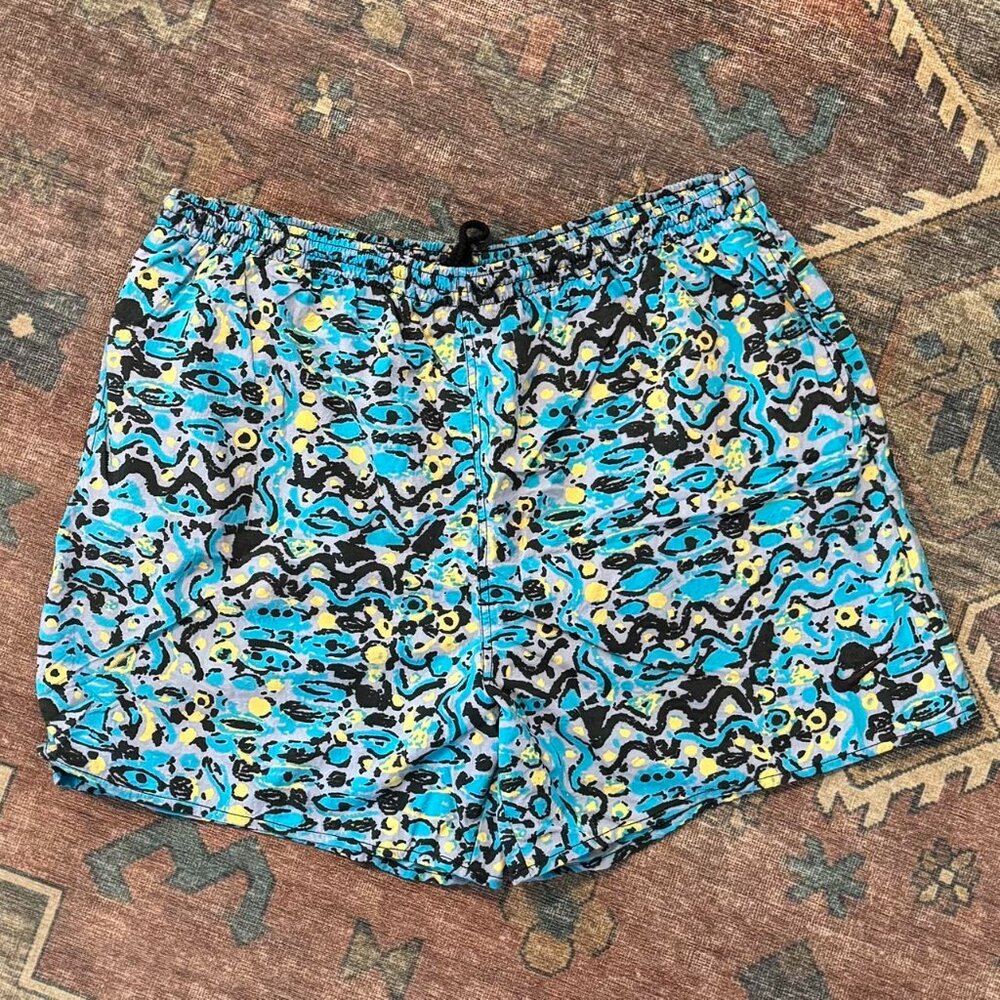 Vintage Nike Geometric Pattern Swim Trunk Shorts